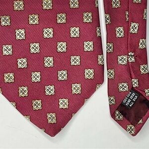 Dormeuil maroon and yellow Floral silk Men's neck Tie